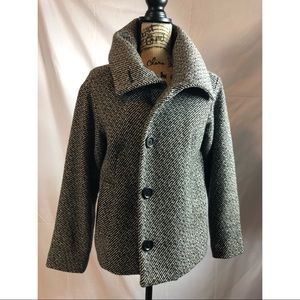 GAP wool blend, wide-collar tweed coat. Size 2.